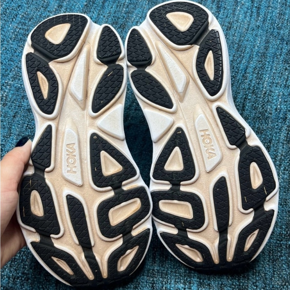 Hoka One One Bondi 8 Running Shoes in Black White - Picture 8 of 9
